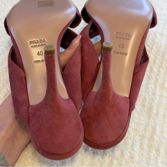 Prada mauve suede heels sz 40 - Picture 3 of 8